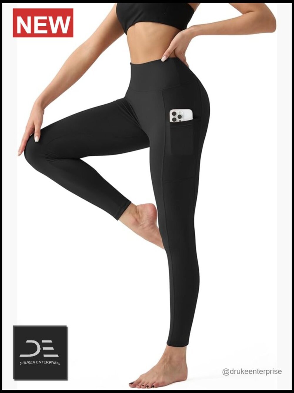 High Waisted Tummy Control Yoga Leggings with Pockets - Buttery Soft 4-Way